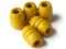 5 28mm Large Yellow Fluted Barrel Beads Vintage Wood Macrame Beads